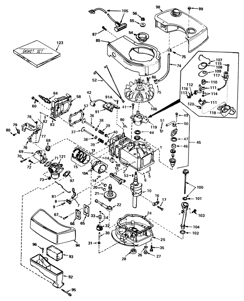 Engine Tecumseh Model No Tnt 100 10073c