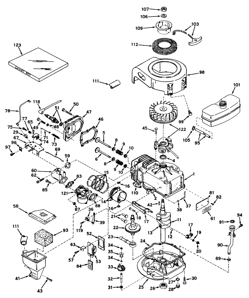 Engine Tecumseh Model No Lav30 30469j
