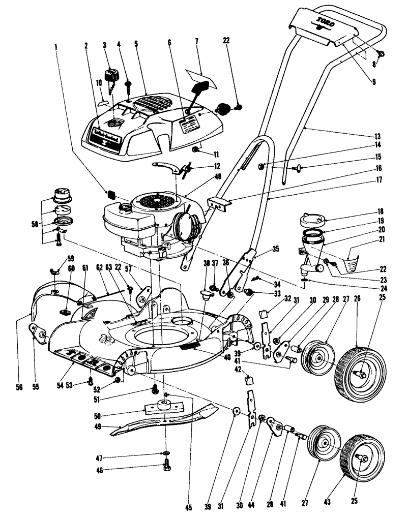 19in Fingertip Start Main Frame Parts List
