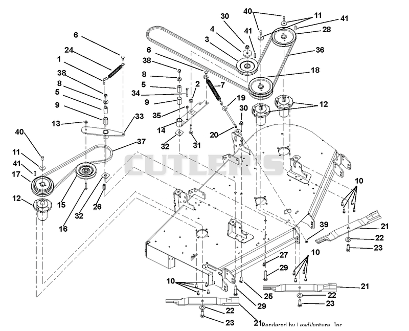 Belts, Spindles, Idlers & Blades 60" Decks