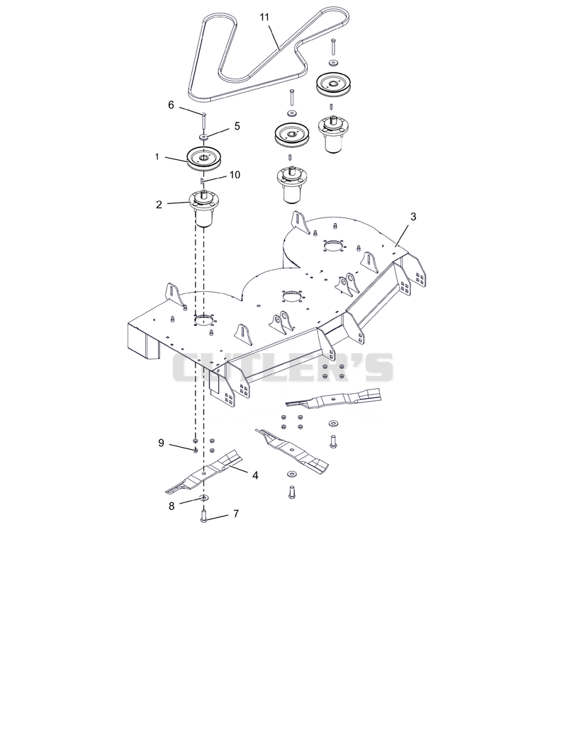 Deck, Belt, Blades and Spindles – 48"