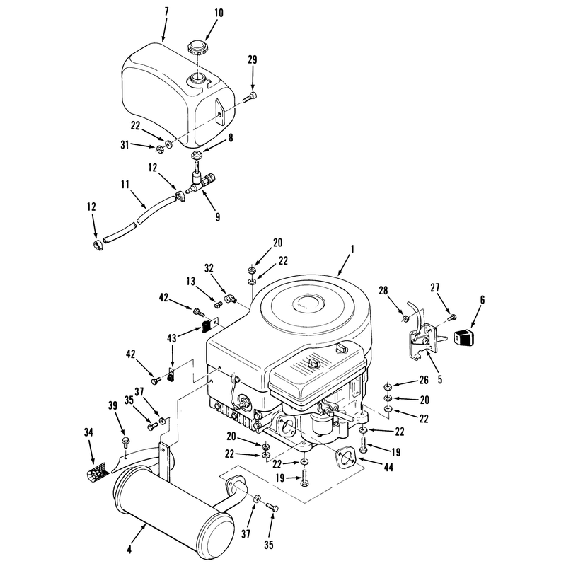 Engine, Fuel & Exhaust Assembly