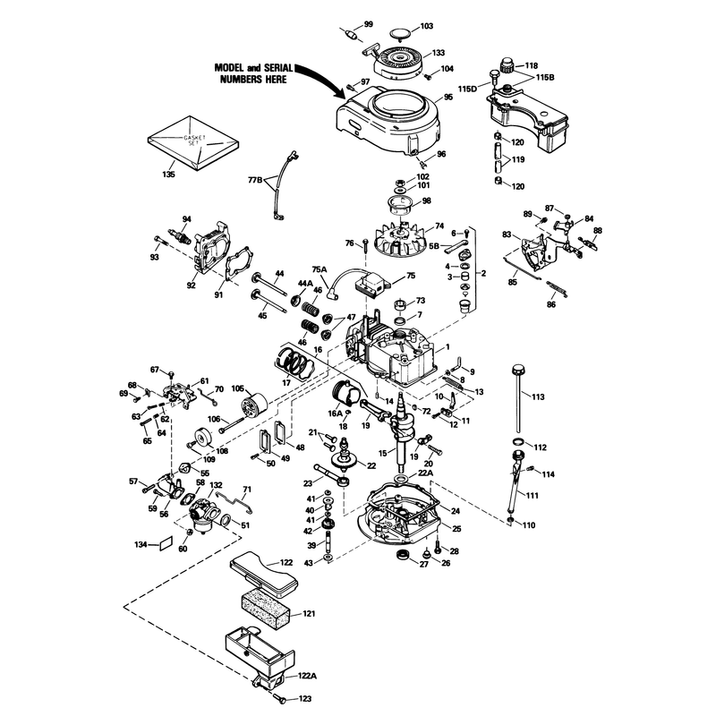 Engine Tecumseh Model No Tvs100-44016b