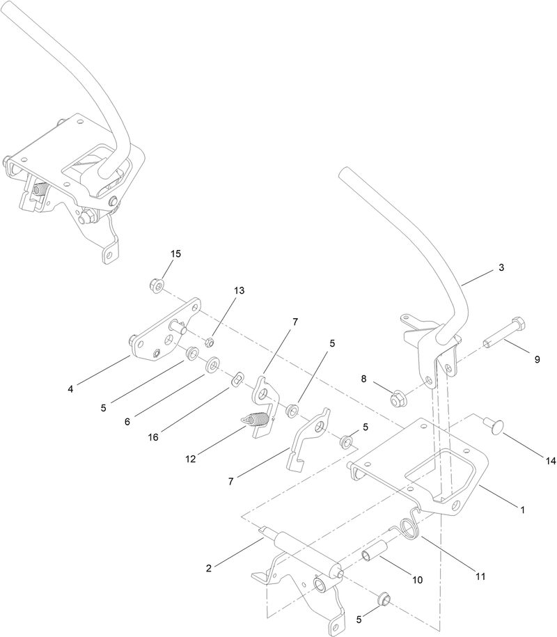 LH Control Handle Assembly No 144 1421
