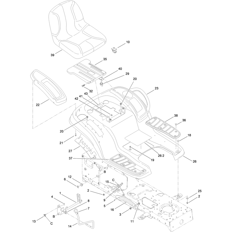 Seat Fender and Deck Lift Assembly