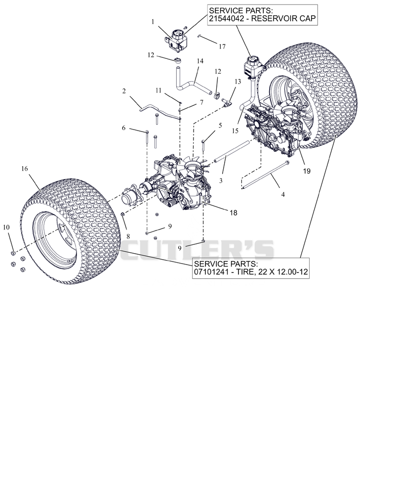 Rear Tires and Transaxles - 60"