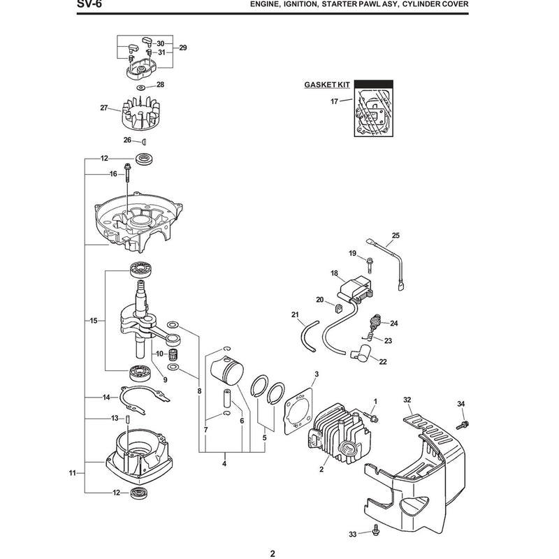 Engine, Ignition, Starter Pawl Asy, Cylinder Cover