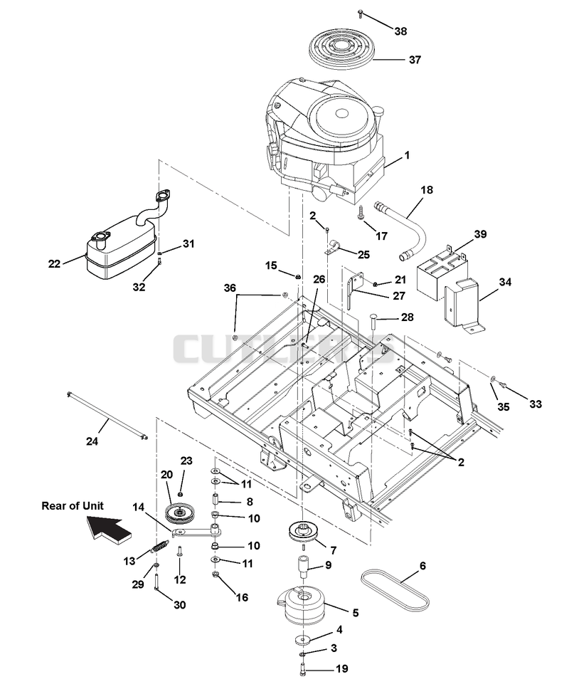 Engine, Exhaust, Belts and Idlers