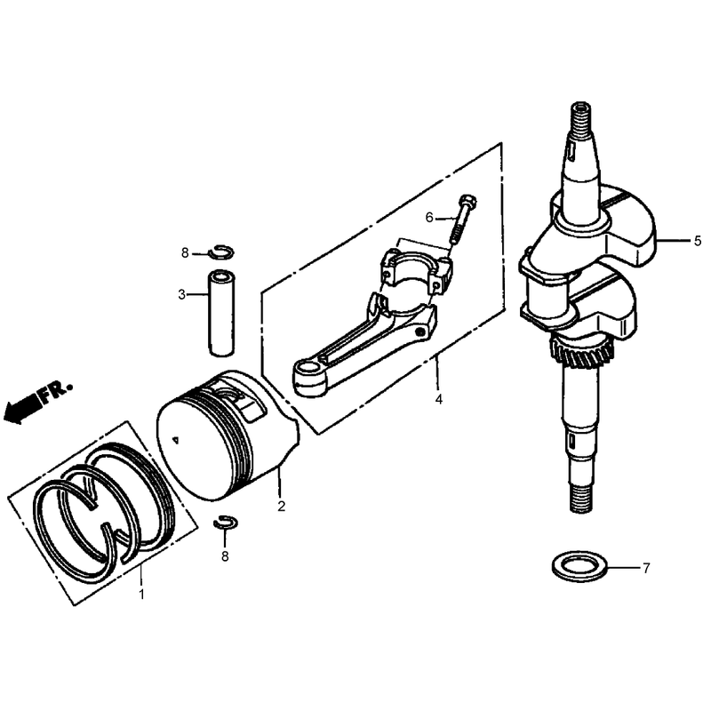 Crankshaft and Piston Assembly Honda GXV160A1-T1AH