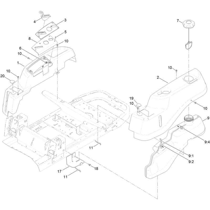 Body Styling and Fuel Tank Assembly