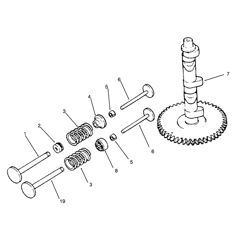 Camshaft and Valves Engine Kohler Model No Mv16s Type Ps56519