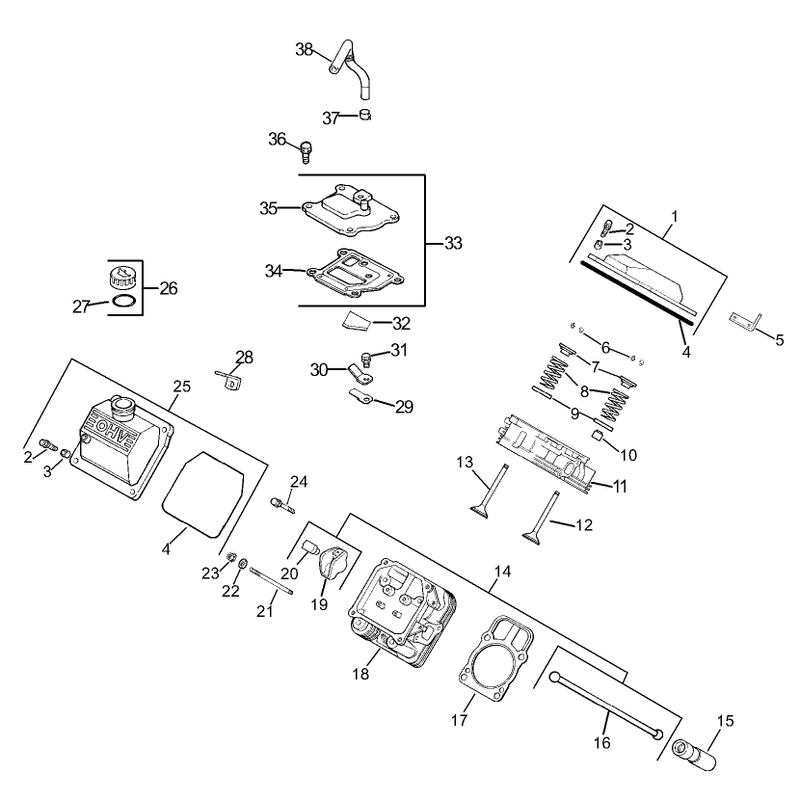 Group 4 HeadValveBreather Assembly Kohler CH23S-76569