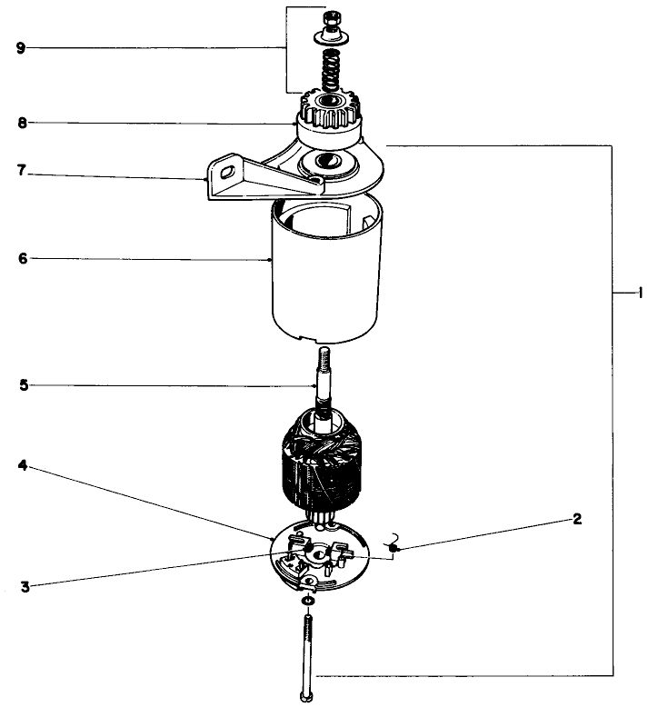 Starter Motor And Pinion applicable To Serial Nos 905473 and Up