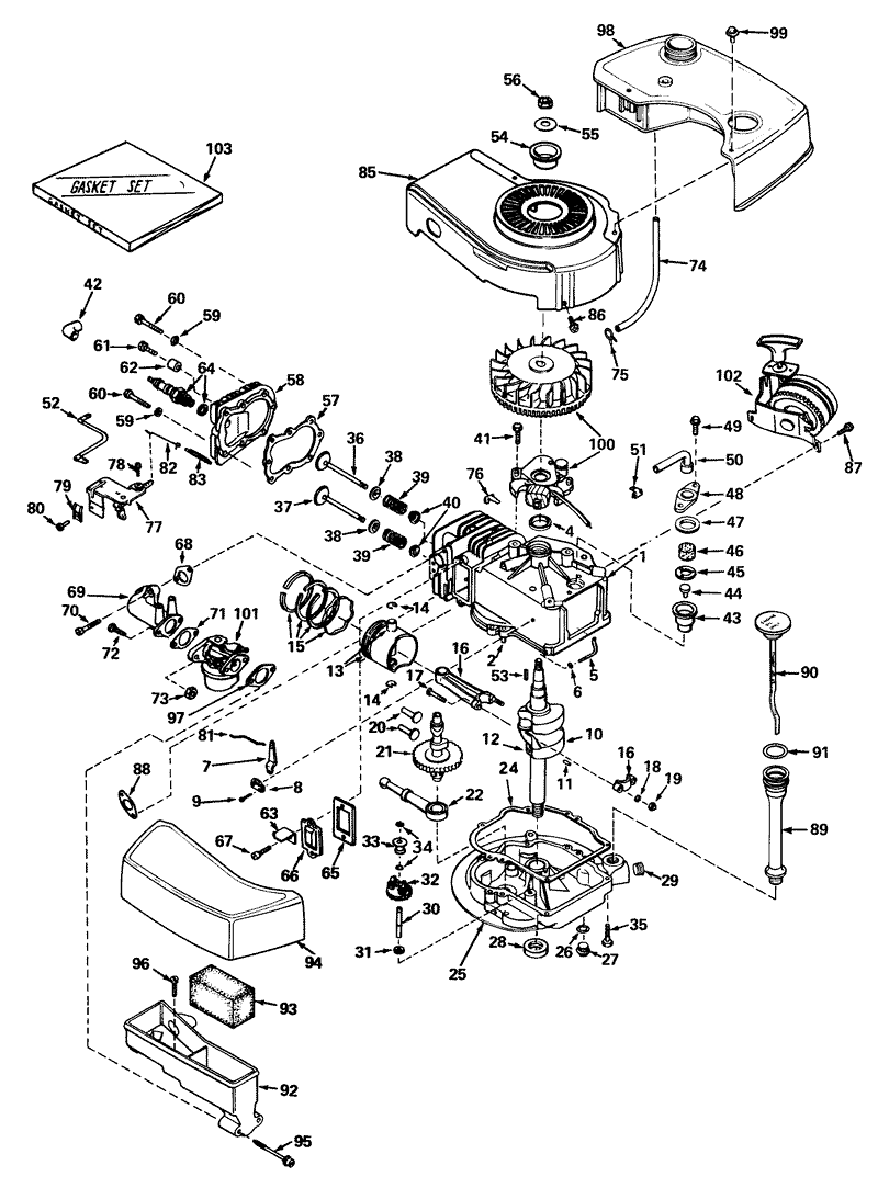 Engine Tecumseh Model Tnt100 10042