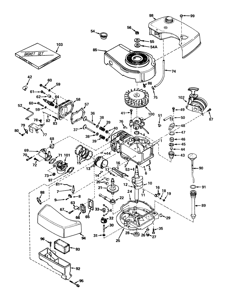 Engine Tecumseh Model Tnt100 10042