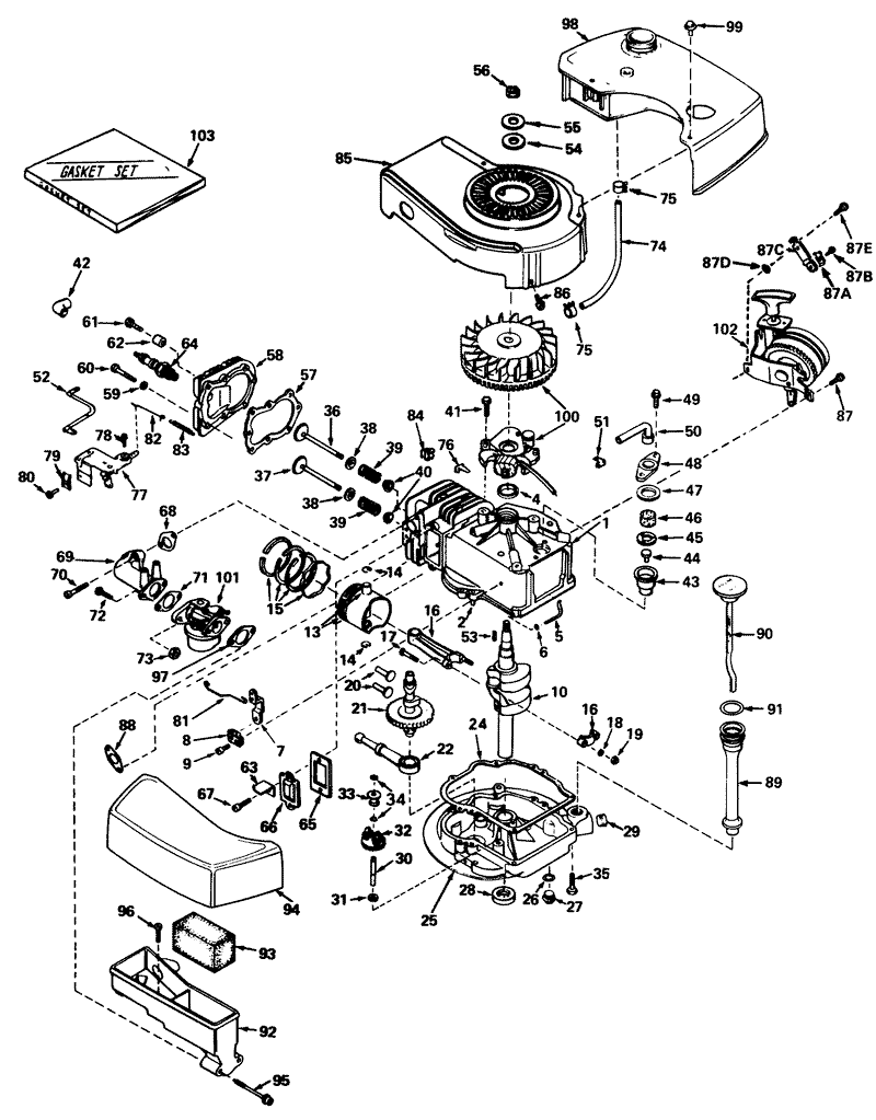 Engine Tecumseh Model Tnt100 10047