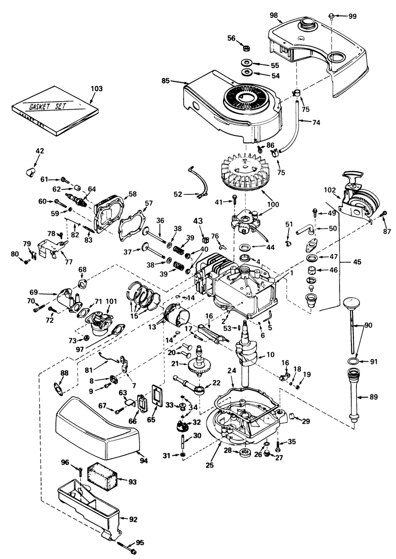 Engine Tecumseh Model Tnt 100 10054a