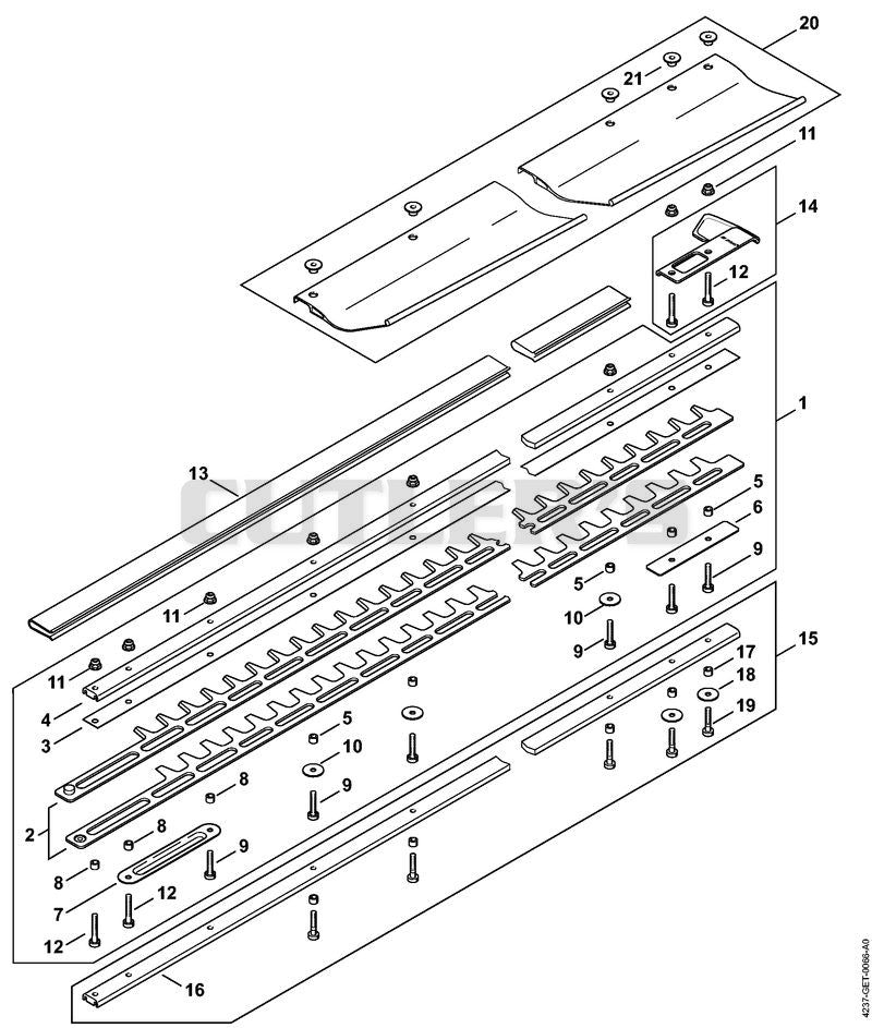 Cutter bar 1000 mm / 40" T