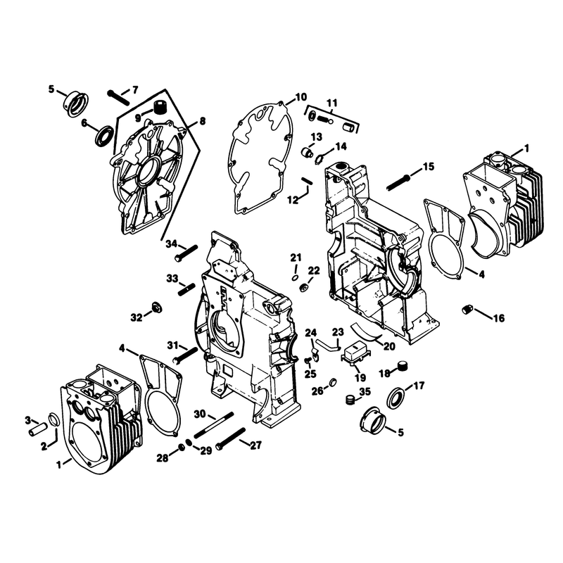 Crankcase Engine Kohler Model No Kt17qs Type No 24324 Continued