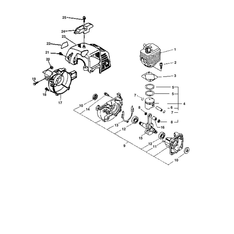 ENGINE, EXTERNAL/INTERNAL, CRANKCASE, FAN HOUSING, CYLINDER COVER