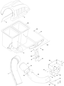 Toro 19A30002000 42 in. Twin Bagger Attachment Parts Diagram