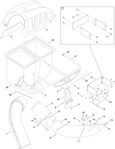 Toro 19A30003000 Twin Bagger for 42 in. and 46 in. Lawn Tractors Attachment Parts Diagram