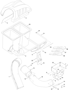 Toro 19A30004000 46 in. Twin Bagger Attachment Parts Diagram