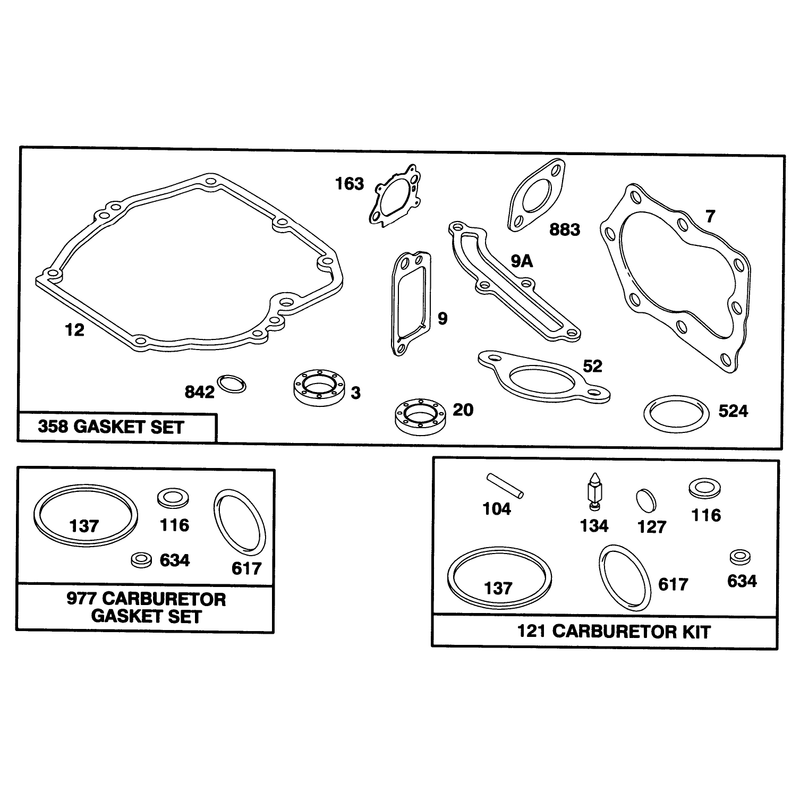 Engine Briggs and Stratton Model 128807-0658-01