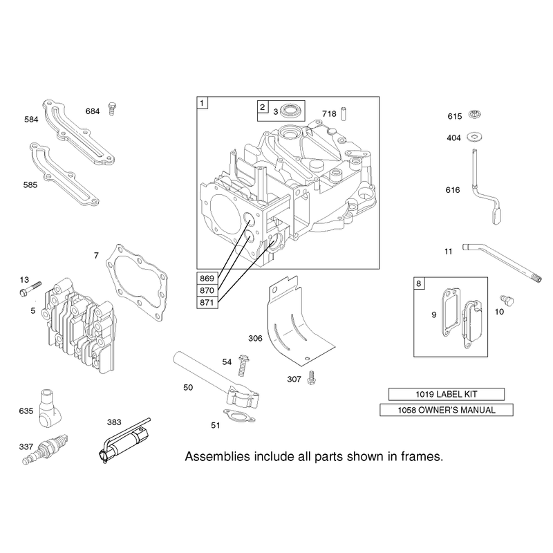 Cylinder Assembly Engine Briggs and Stratton Model 123K02-0114-E1