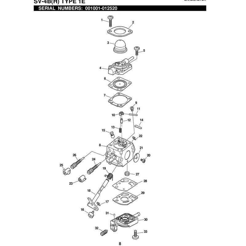 Sv-4Bh Type 1E Carburetor