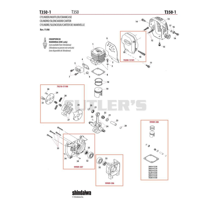 CYLINDER/MUFFLER/CRANKCASE