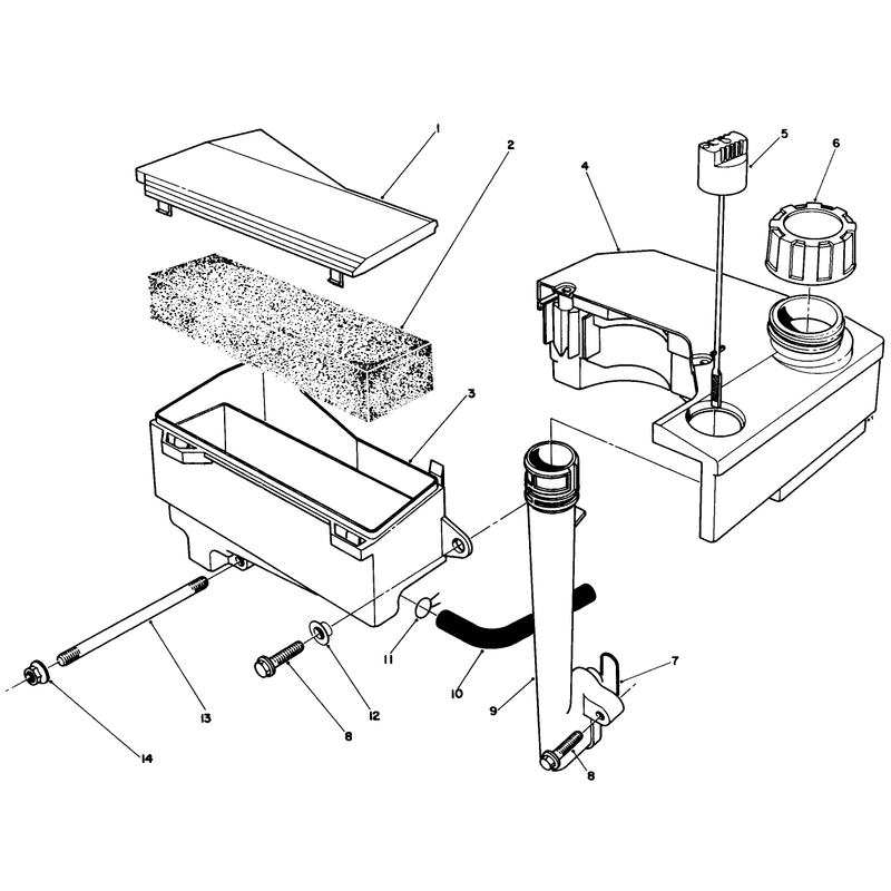 Air Cleaner and Fuel Tank Assembly Model No Vmg6