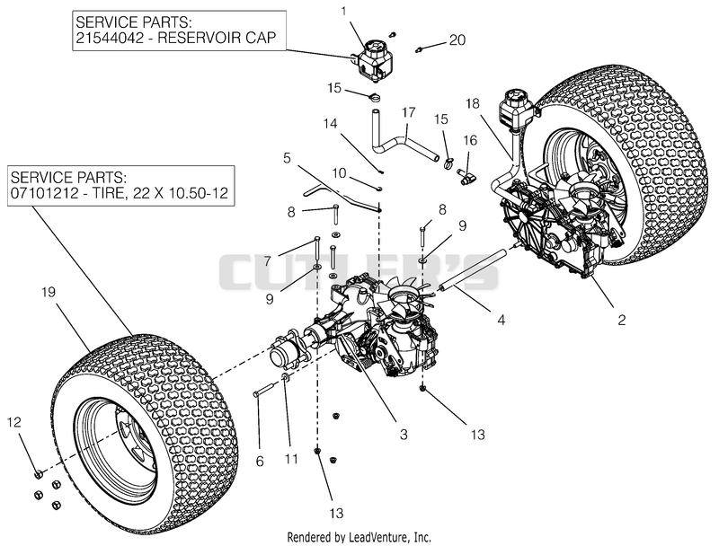 Rear Tires And Transaxles - 52"