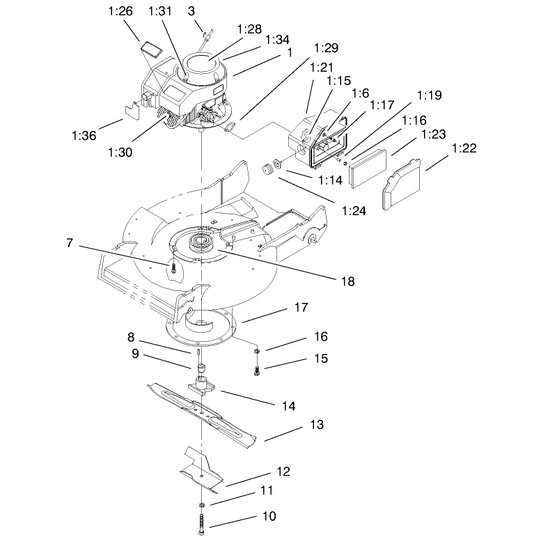 Engine and Blade Assembly