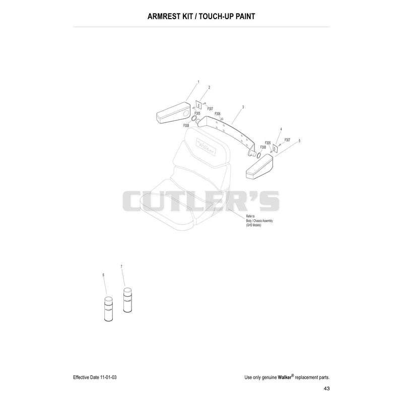Armrest Kit Touch Up Paint