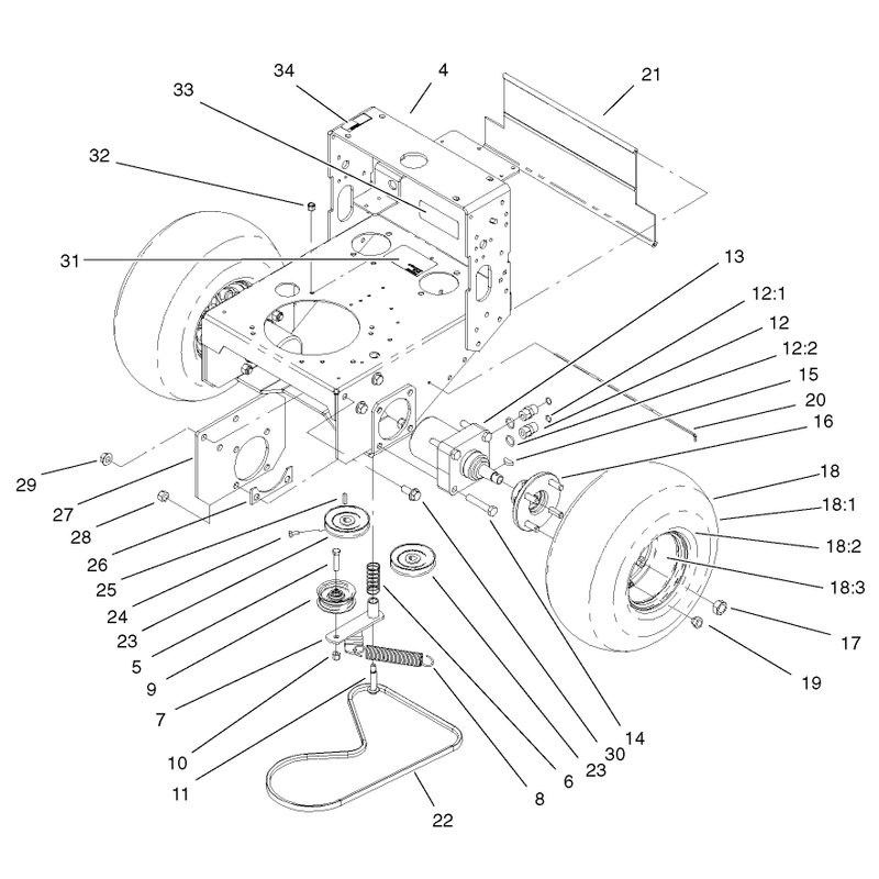 Wheel Motor Pump Idler and Belt Assembly