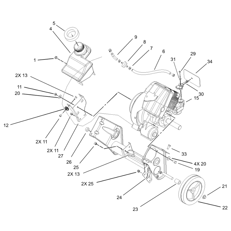 Engine and Frame Assembly