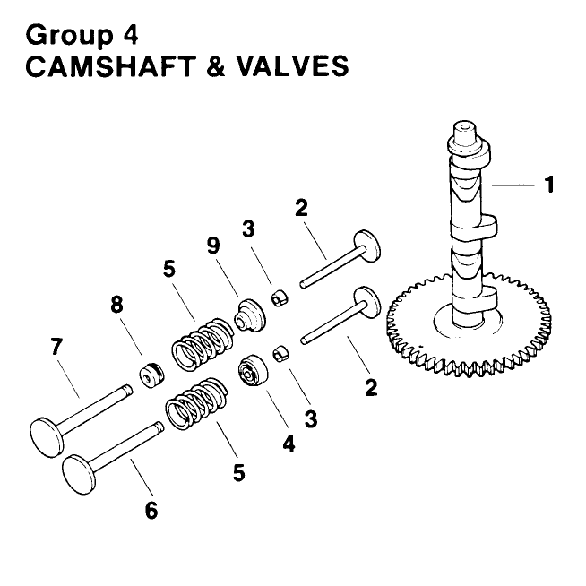Camshaft and Valves Engine Kohler Model No Mv16s Type Ps56519