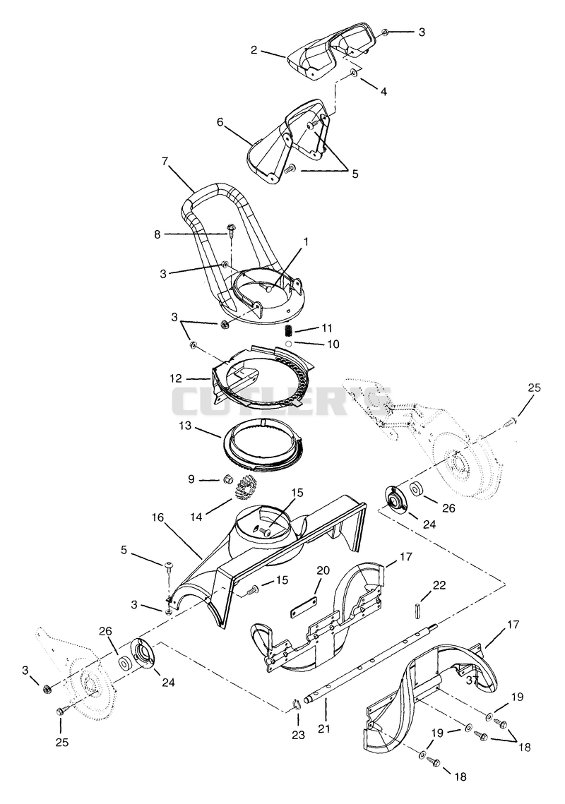 Auger/Impeller And Discharge Chute