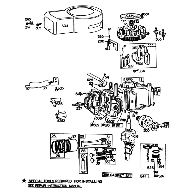 Engine Briggs and Stratton Model No 92908-3196-01