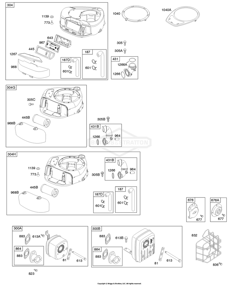 Air Cleaner, Blower Housing, Exhaust System