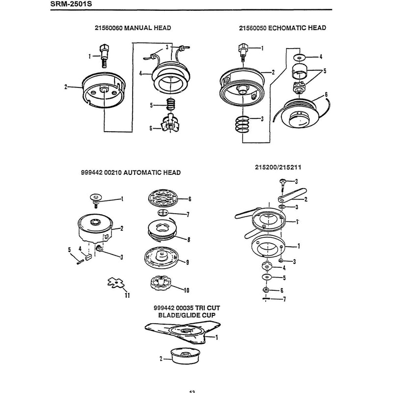 21560060 1 Manual Head Asy Includes The Following Items