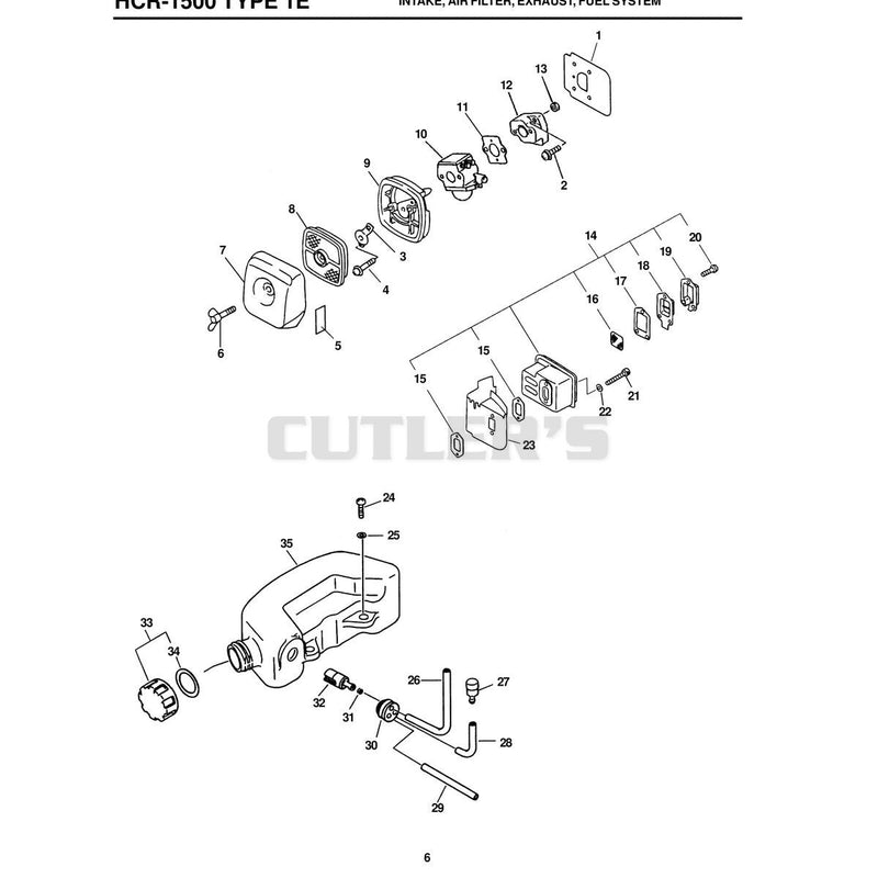 INTAKE, AIR FILTER, EXHAUST, FUEL SYSTEM