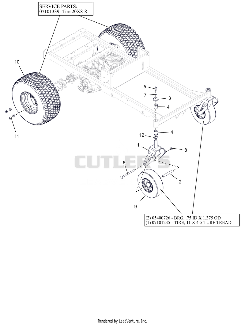 Front and Rear Wheels - 42" and 52"