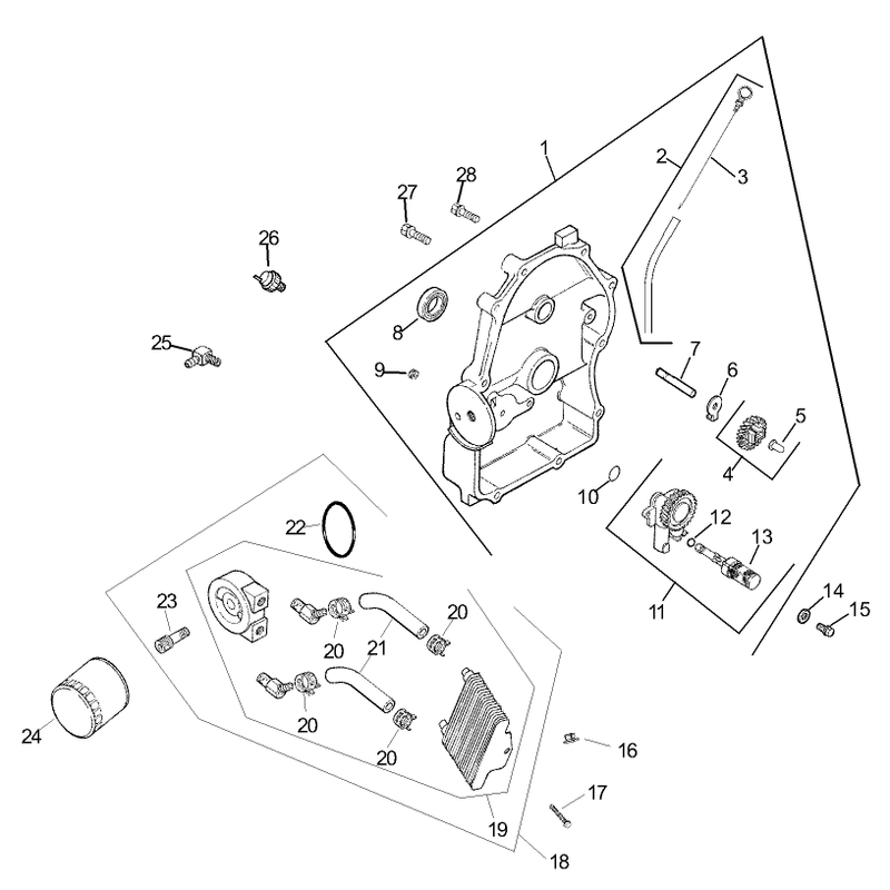 Group 3 Oil PanLubrication Assembly Kohler CH740-0007