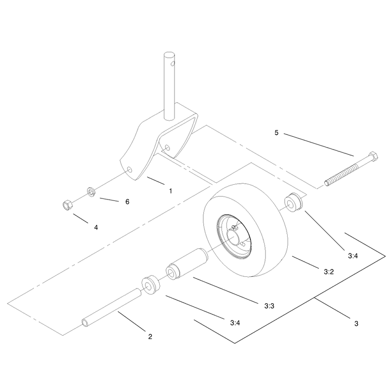 Caster and Wheel Assembly No 1-322154
