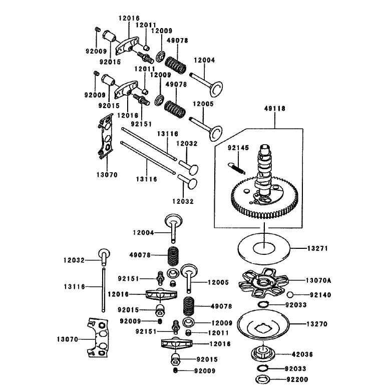 Valvecamshaft Assembly Kawasaki Fh680v-As10