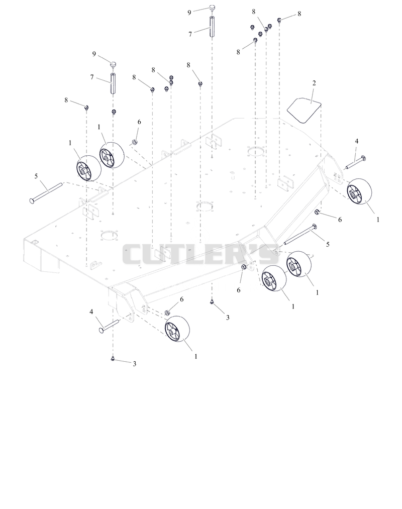 Anti-Scalp Wheels and Deck Stops - 60"