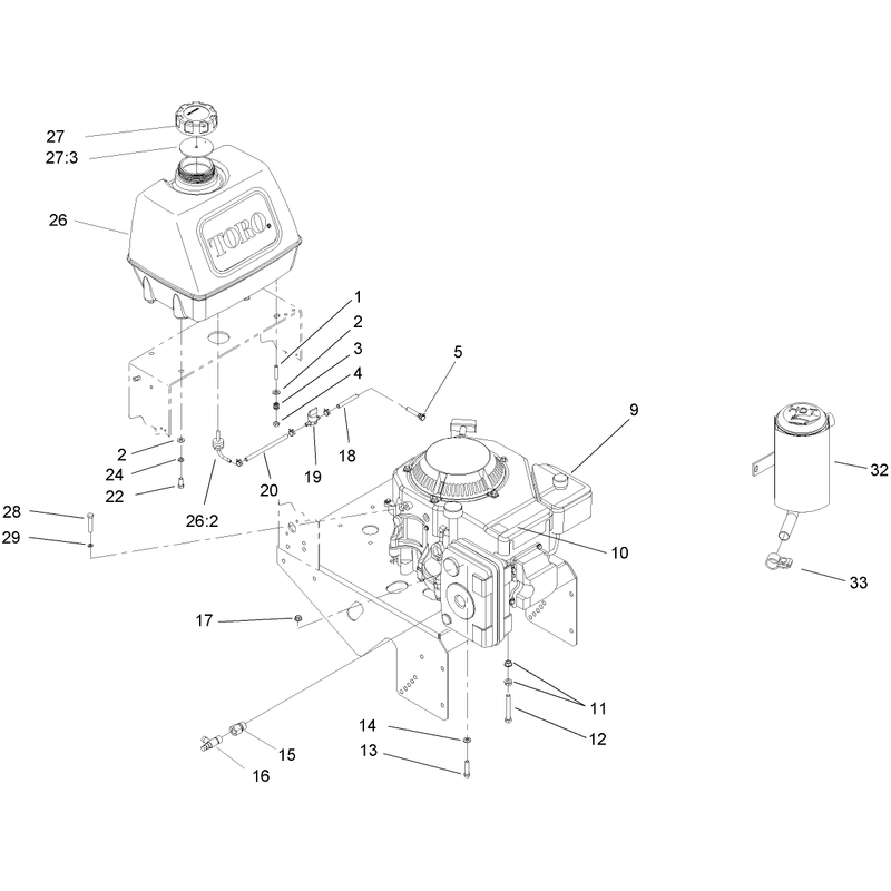 Engine and Fuel System Assembly