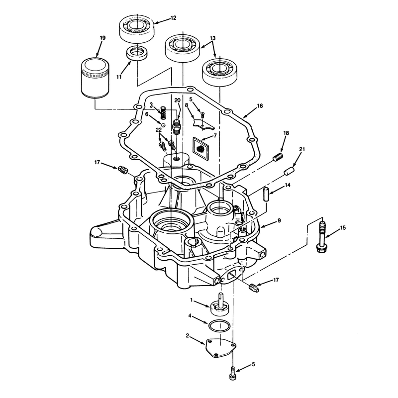 14hp Engine Oil Base and Pump Assembly